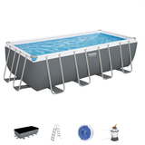 Bestway 16ft x 8ft x 48" Rectangular Steel Pro MAX Above Ground Swimming Pool, Sand Filter Pump & Accessories