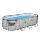 Bestway 18ft x 9ft x 48" Oval Steel Pro MAX™ Splashview Above Ground Swimming Pool, Filter Pump & Accessories