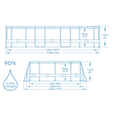 Bestway 16ft x 10ft x 42" Oval Steel Pro MAX™ Splashview Above Ground Swimming Pool, Sand Filter Pump & Accessories