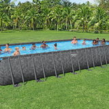 Bestway 31ft 4" x 16ft x 52" Rectangular APX 365 Above Ground Swimming Pool, Polysphere Filter Pump & Accessories