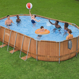 Bestway 20ft x 12ft x 48" Oval Steel Pro MAX™ Comfort Jet Above Ground Swimming Pool, Filter Pump & Accessories