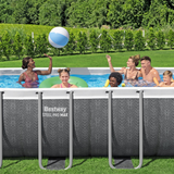Bestway 16ft x 8ft x 48" Rectangular Steel Pro MAX™ Splashview Above Ground Swimming Pool, Filter Pump & Accessories