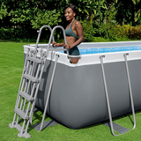 Bestway 13ft 6" x 6ft 7" x 48" Rectangular Steel PRO Max Above Ground Swimming Pool, Filter Pump & Accessories