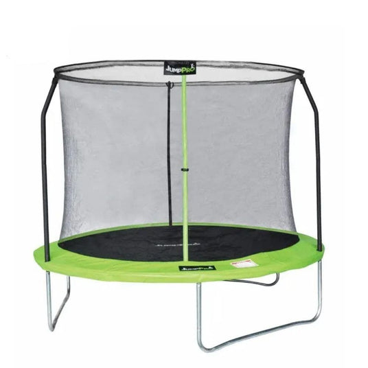 10ft JumpPRO™ Xplore Green Round Trampoline with Enclosure