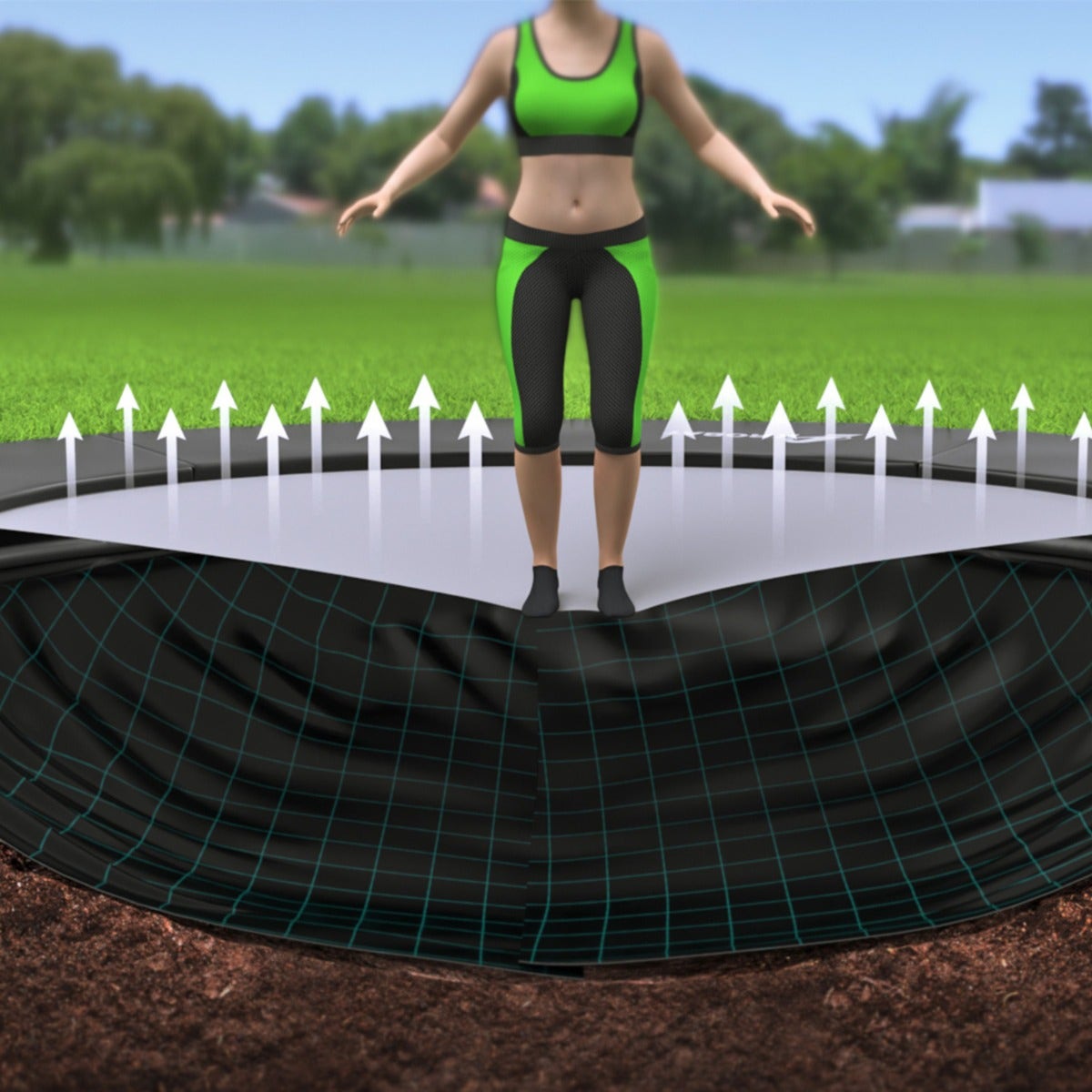 11ft x 8ft Akrobat Primus Flat Rectangular Trampoline