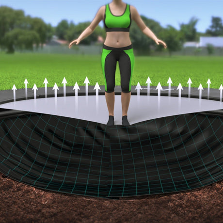 11ft x 8ft Akrobat Primus Flat Rectangular Trampoline