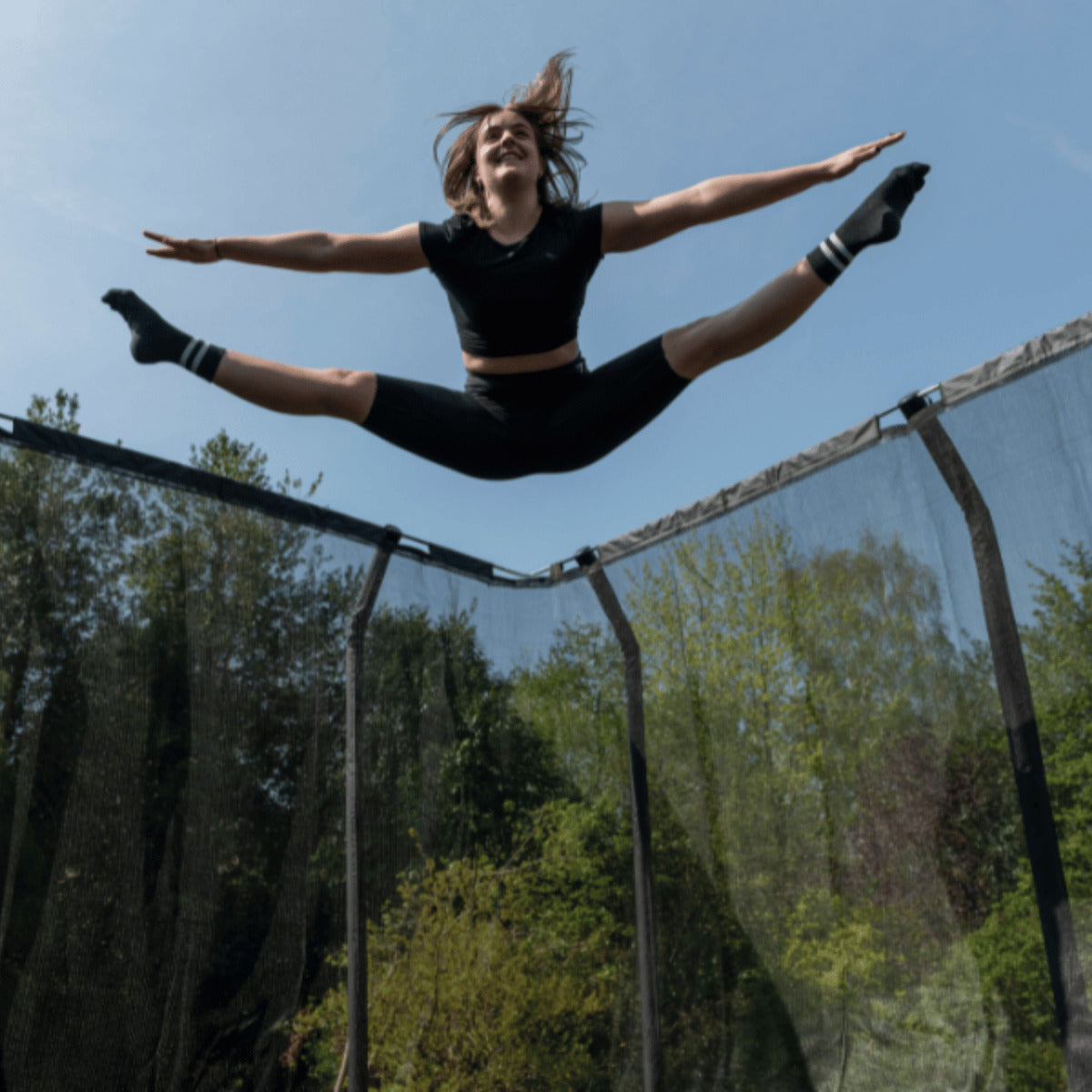 23ft x 10ft JumpPRO® Xtra Giant Black Rectangular Trampoline - ** Plus 2 Free Trampoline Goals! **