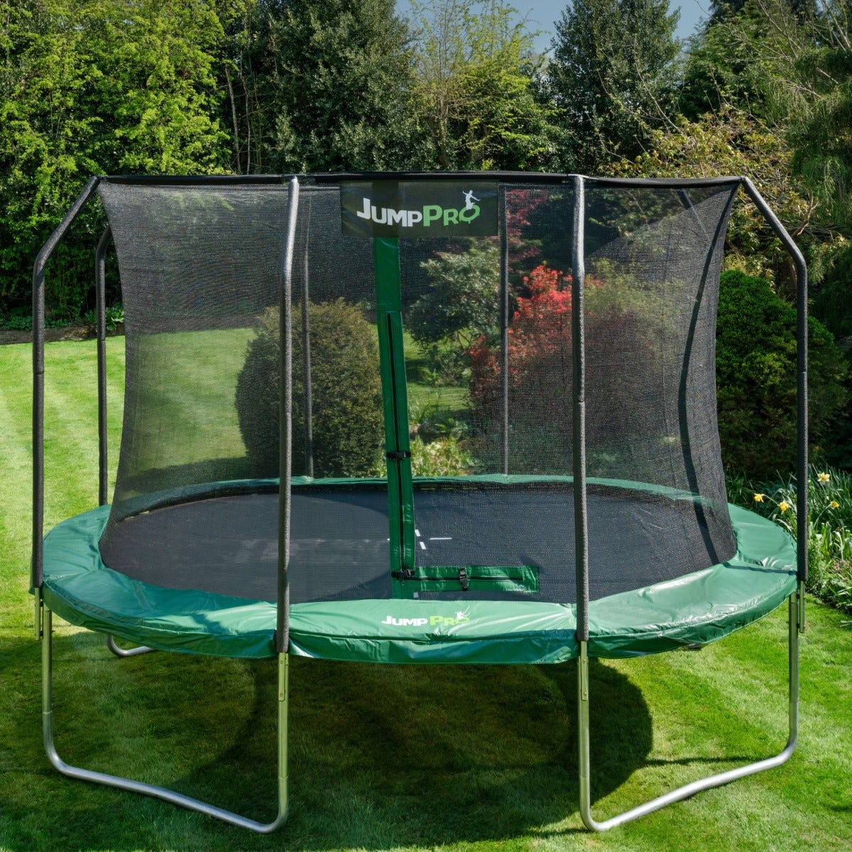 10ft x 7ft JumpPRO™ Xcite Green Oval Trampoline with Enclosure