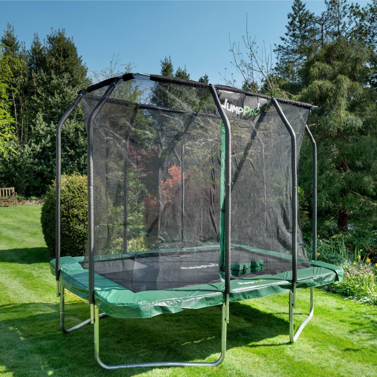 9ft x 6ft JumpPRO™ Xcite Green Rectangular Trampoline with Enclosure