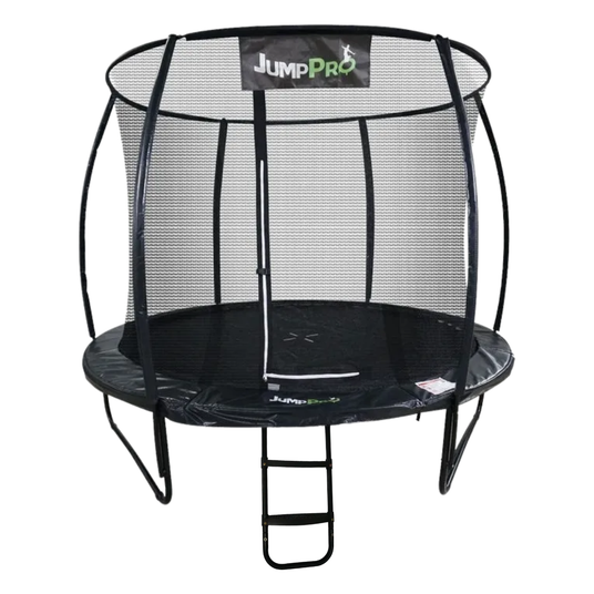 8ft JumpPRO™ Xcel Black Round Trampoline with Enclosure