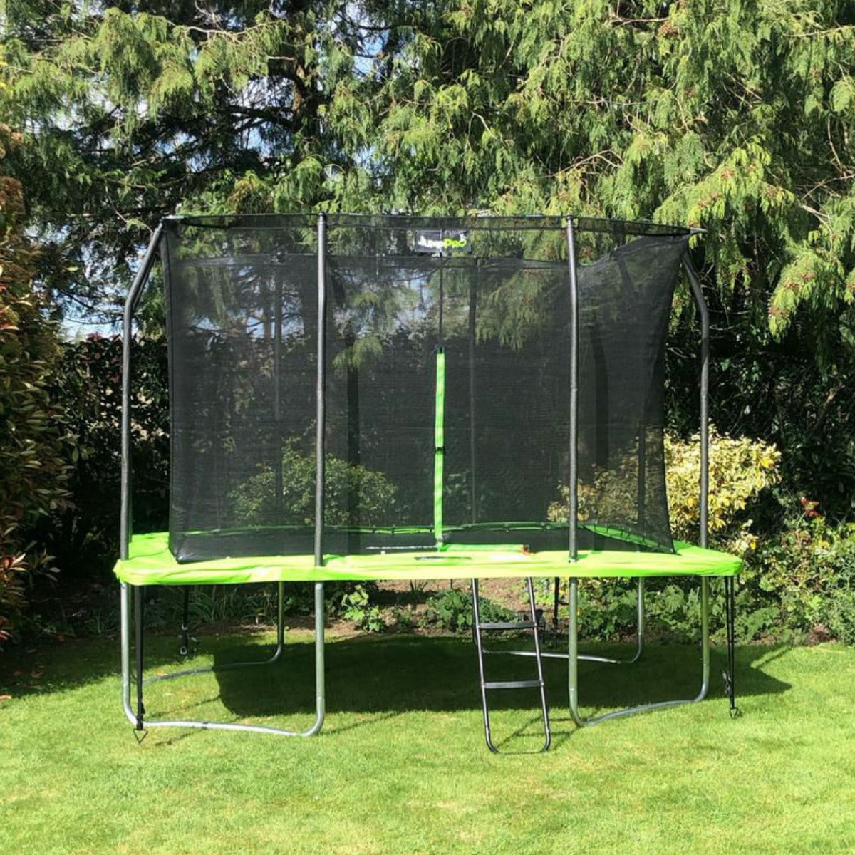10ft x 7ft JumpPRO® Xplore Green Rectangular Trampoline with Enclosure