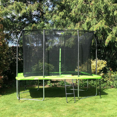 10ft x 7ft JumpPRO® Xplore Green Rectangular Trampoline with Enclosure