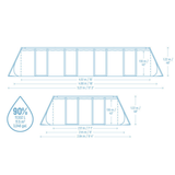 Bestway 16ft x 8ft x 48" Rectangular Steel Pro MAX™ Splashview Above Ground Swimming Pool, Filter Pump & Accessories